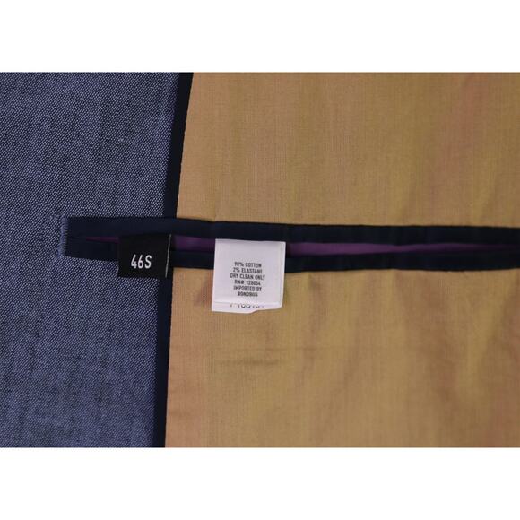 Bonobos Slim Fit Iridescent Blue Cotton Stretch 2-Btn Blazer Jacket 46S New! - Picture 9 of 9